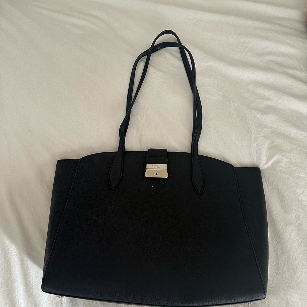 Kate Spade Black Structured Tote Bag